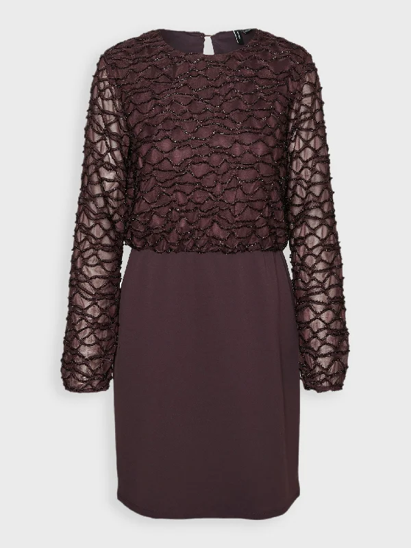 Γυναικείο φόρεμα VMELGA LS SHORT GLITTER DRESS JRS 10317048 | 10317048 Tunics Office stylish