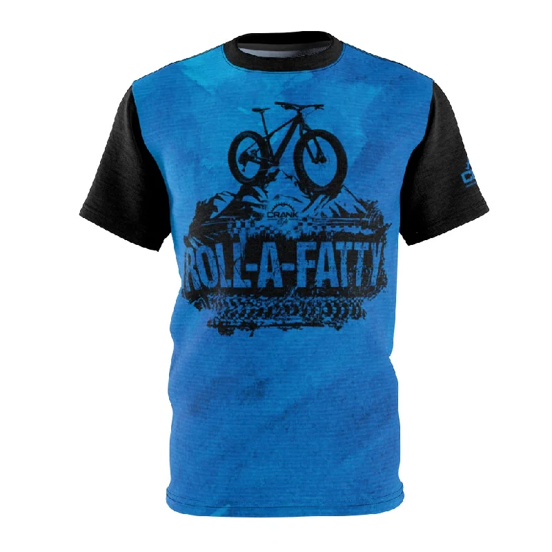 Unsex "Original" RollAFatty Blue MTB JERSEY Short Sleeve Jersey Top