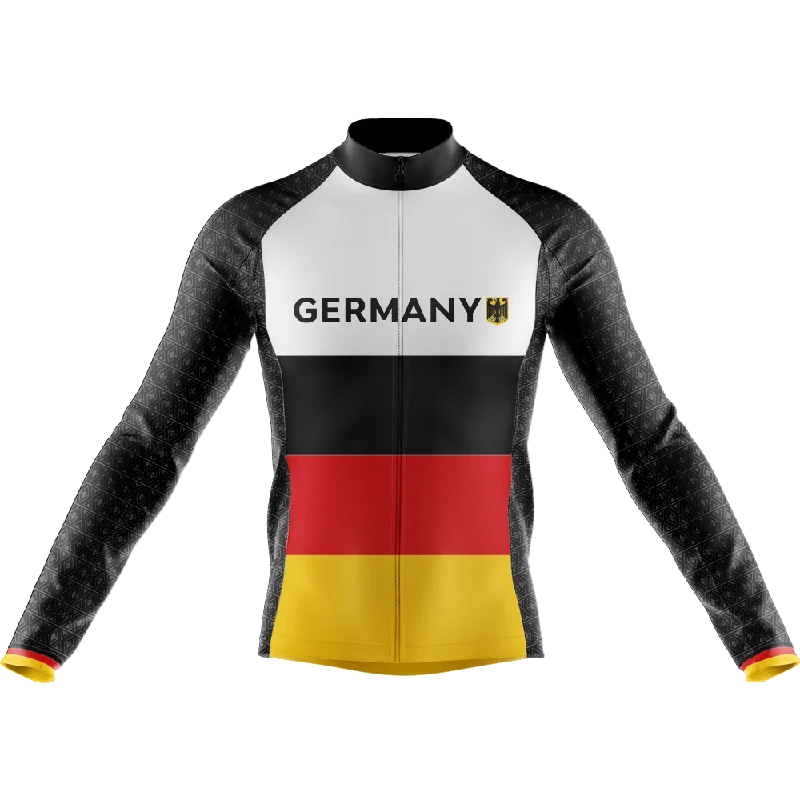 Germany V1 Long Sleeve Cycling Jersey Polo Neck Jersey Top