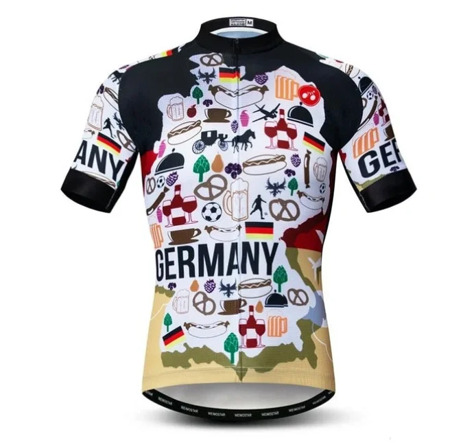 Germany Icons Short Sleeve Cycling Jersey Lavender Jersey Tee