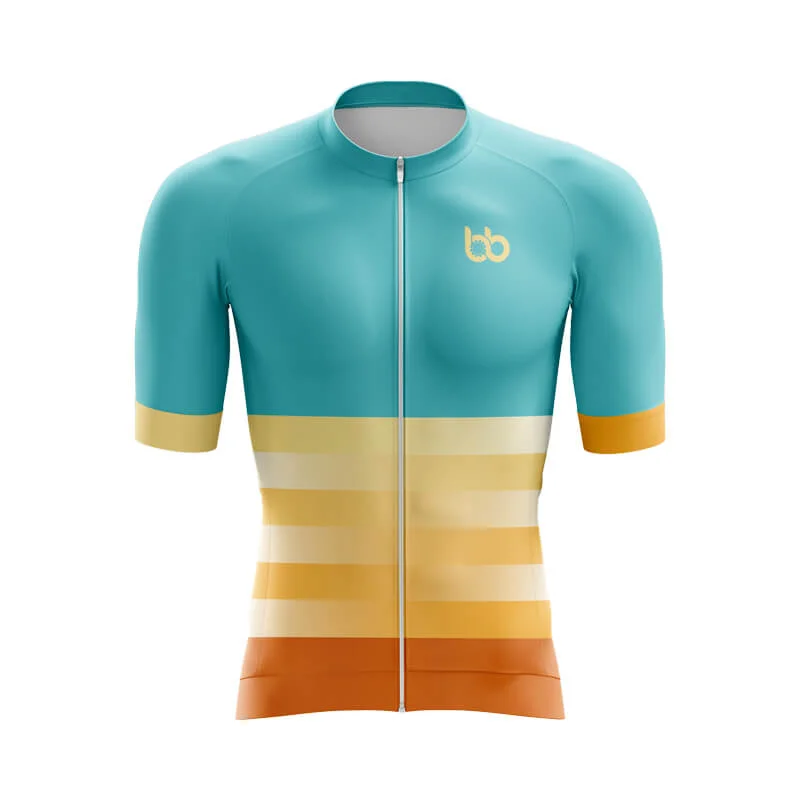 Gradient Frequency Aero jerseys (Blue-Yellow-Brown) Cotton Jersey Tee