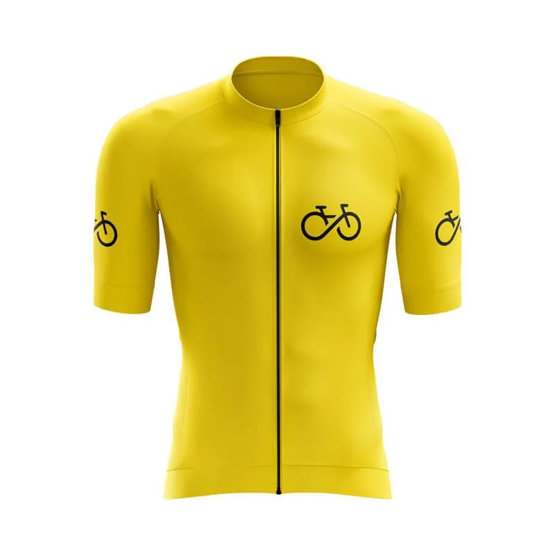 Bike Forever 2.0 Aero Jerseys (Yellow) Boat Neck Jersey Shirt