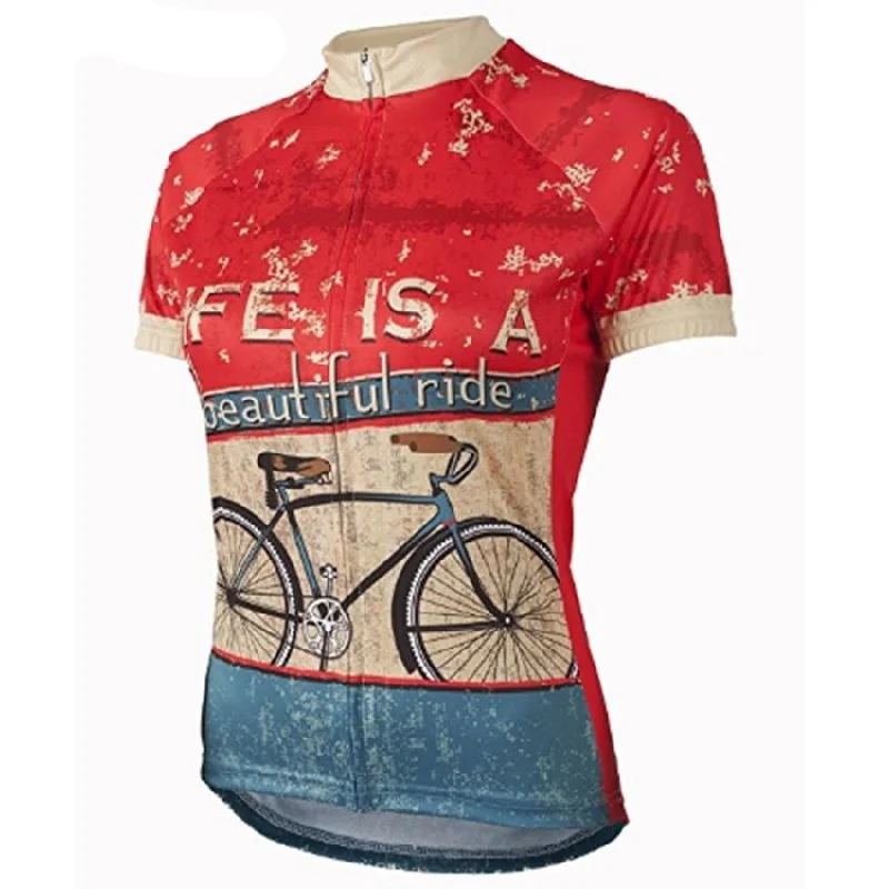 Life Is A Beautiful Ride Women Cycling Jersey Luxury Jersey Tee