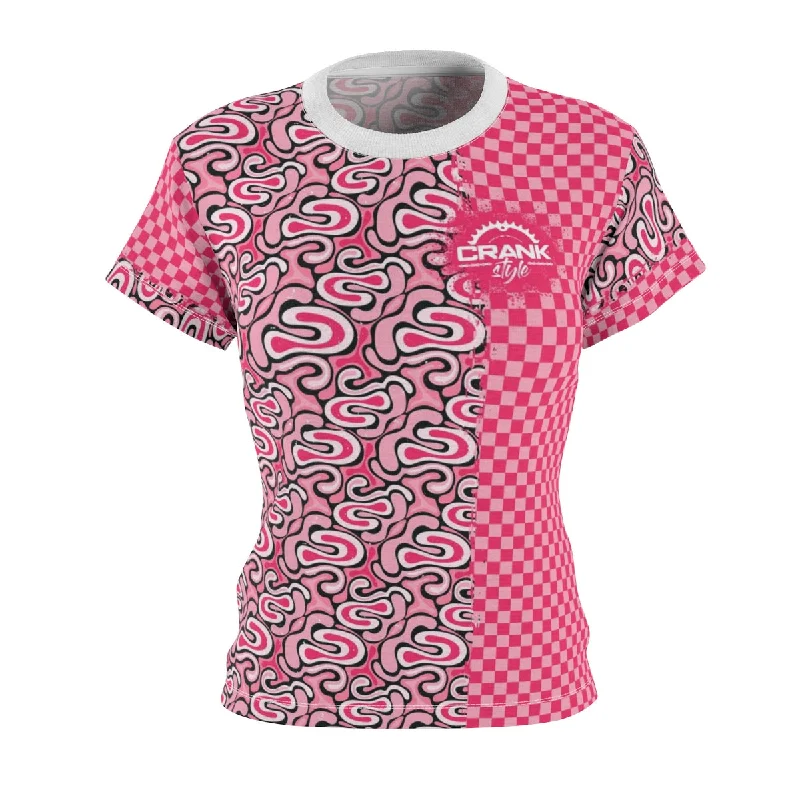 Women's Pink Graffiti MTB Jersey Business Jersey Tee