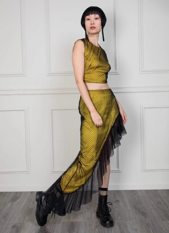 Mila crop top Satin Blend Silk Blend Wool Blend