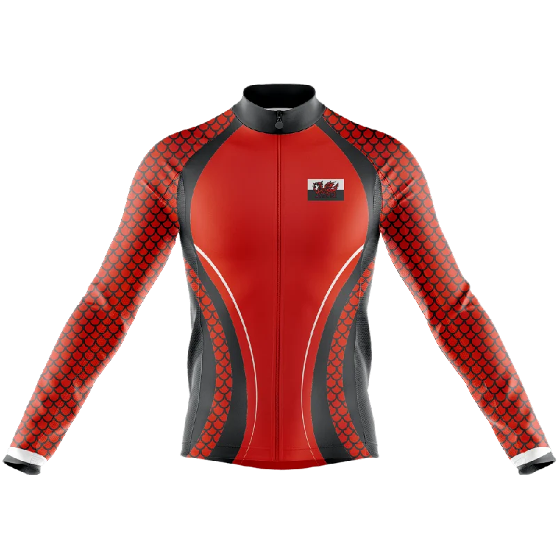 Wales Long Sleeve Cycling Jersey Custom Jersey Tee