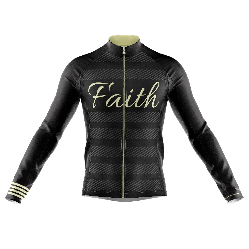 Faith Black Long Sleeve Cycling Jersey Comfortable Jersey Tee