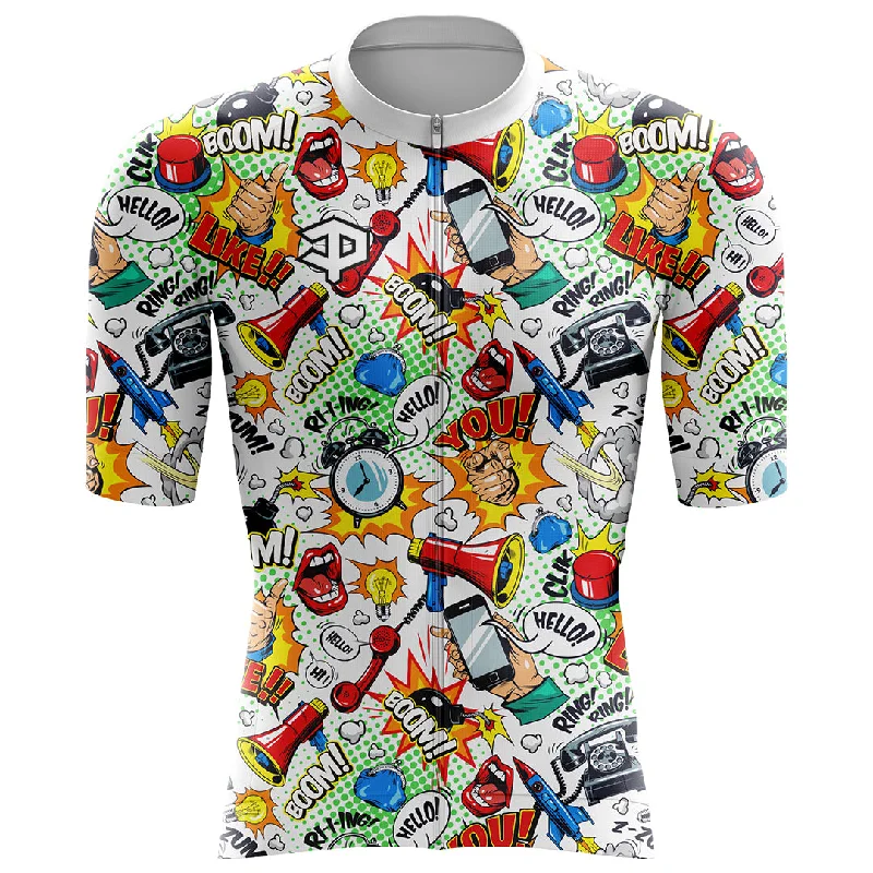 Comic Boom V1 Short Sleeve Cycling Jersey Budget-Friendly Jersey Tee