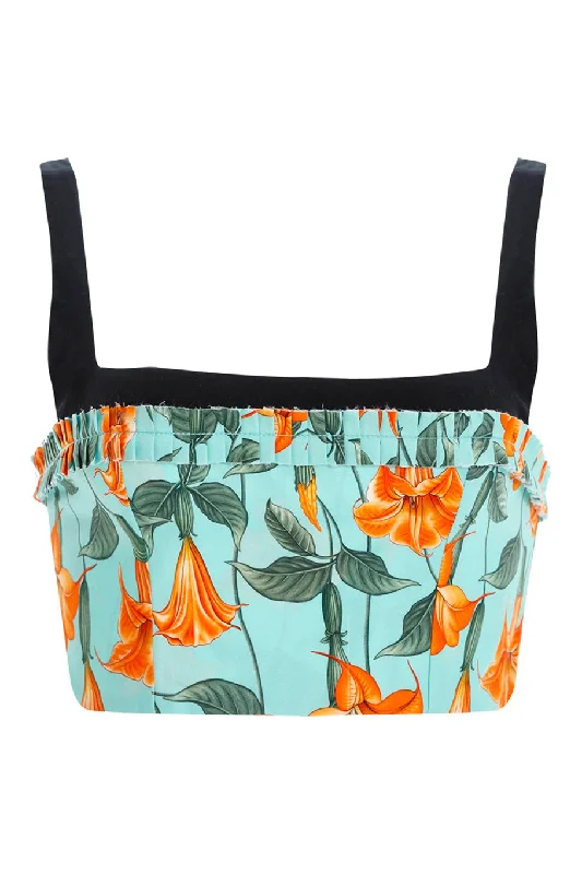 Nectarina Crop Top Notch Collar Peter Pan Collar Cowl Neck