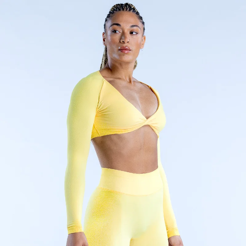 Ignite Twist Front Crop Top Iron Safe Non-Iron Wrinkle Free