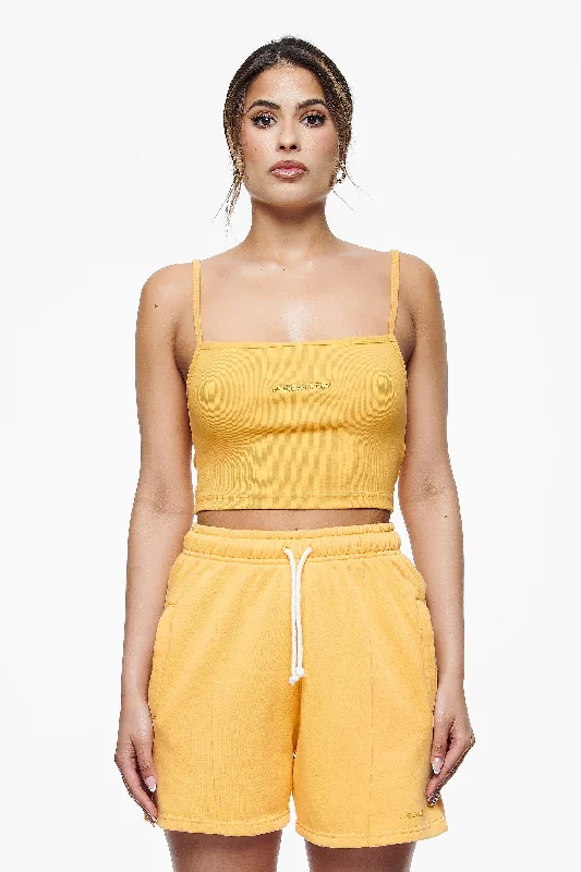 Ruby Rib Crop Top Vintage Washed Golden Sun Cozy Warm Stylish