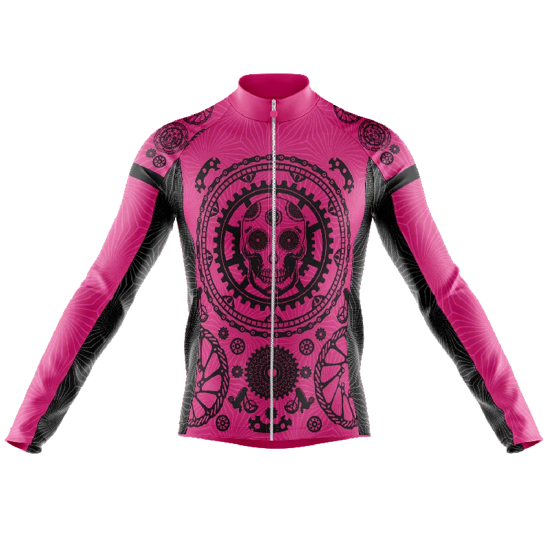 Miles Are My Meditation Long Sleeve Cycling Jersey Burgundy Jersey Tee