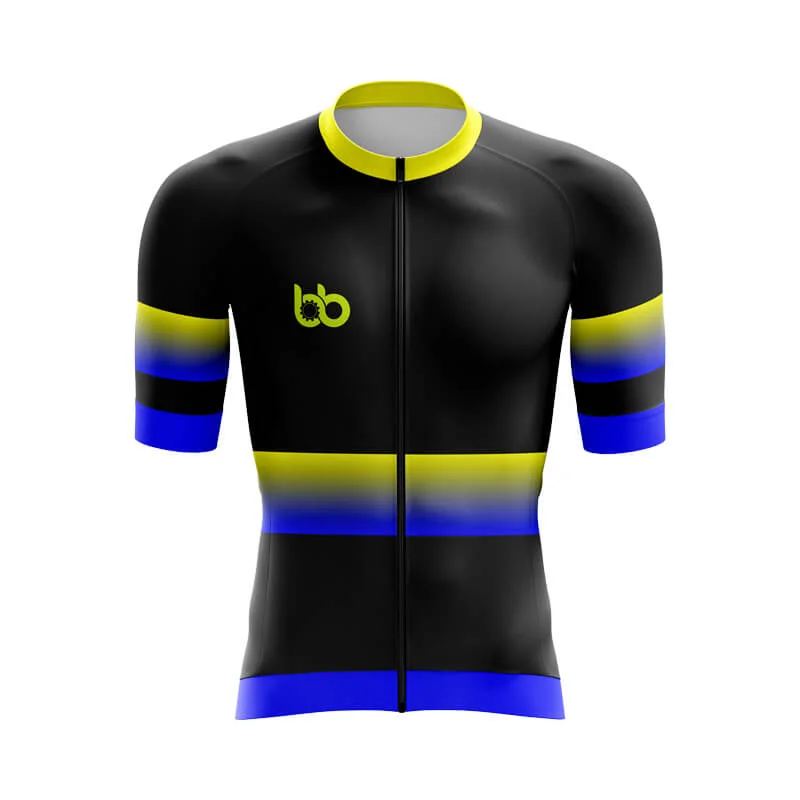 BB Gradient Aero jerseys (Yellow-Blue) Solid Color Jersey Shirt