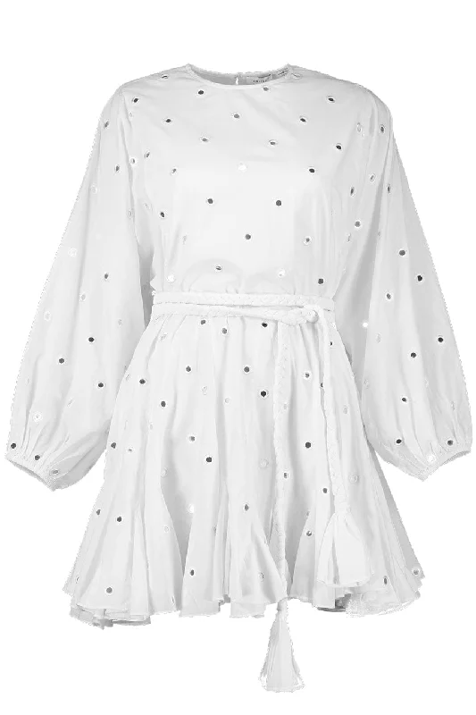 Ella Dress - White Mirror Tunics Solid Classic