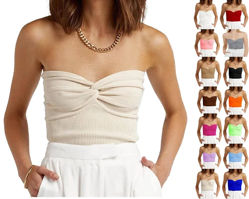 Ladies Solid Sleeveless No Collar Crop Top YL2317 Satin Blend Silk Blend Wool Blend