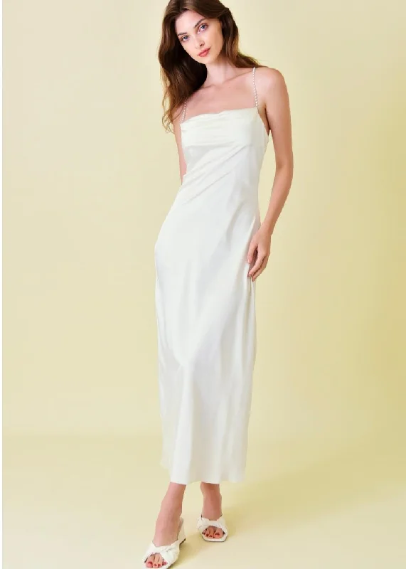 pearl strap cowl slip dress Tunics Bridal satin
