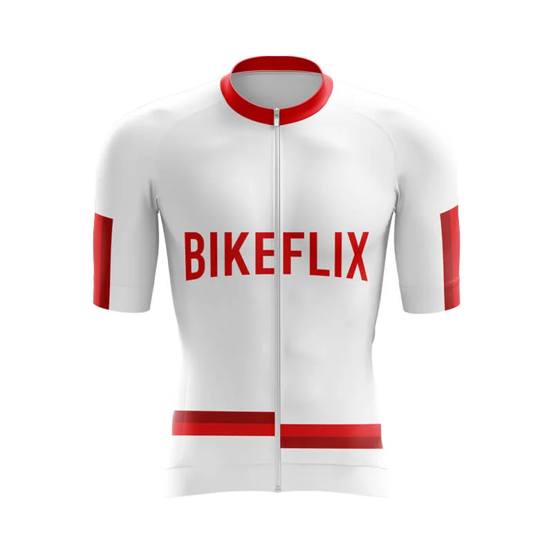 Bikeflix Aero Jerseys (V1) (White) Linen Jersey Top