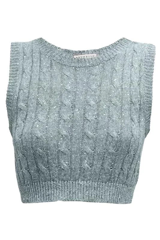 Sequin Knit Crop Top Thin Crop Top Open Front Quick Dry