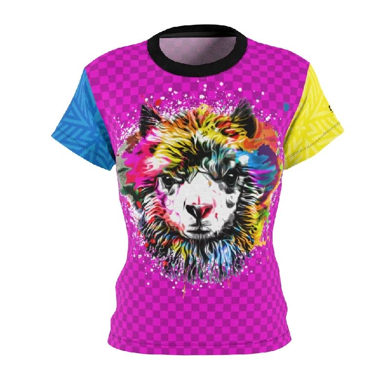 Ladies Alpacas Check MTB Jersey Polo Neck Jersey Top