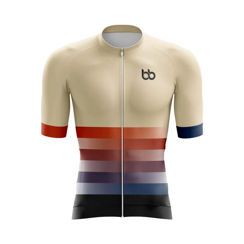 Gradient Frequency Aero jerseys (Beige-Orange-Blue) Summer Jersey Tee