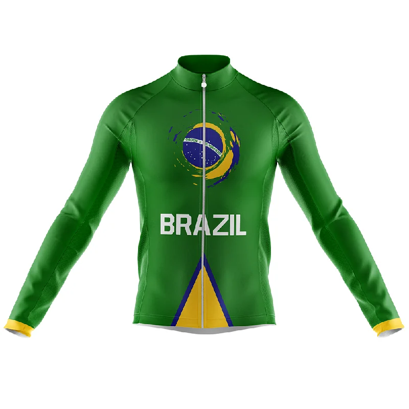 Team Brazil V1 Long Sleeve Cycling Jersey Premium Jersey Tee