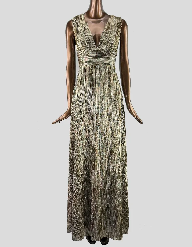 IVONNE Couture Gold Long Dress - 4 US Tunics Mesh breathable