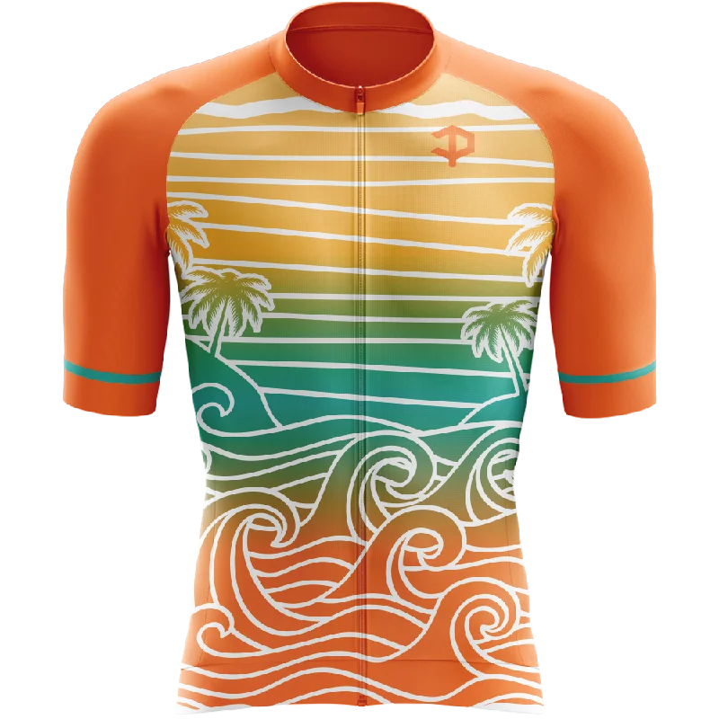 Catching Waves Short Sleeve Cycling Jersey Affordable Jersey Tee