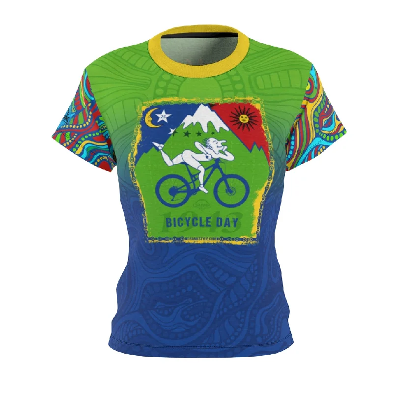 "Lighter & Brighter" Ladies Psychedelic Bicycle Day MTB Jersey II Turtle Neck Jersey Shirt