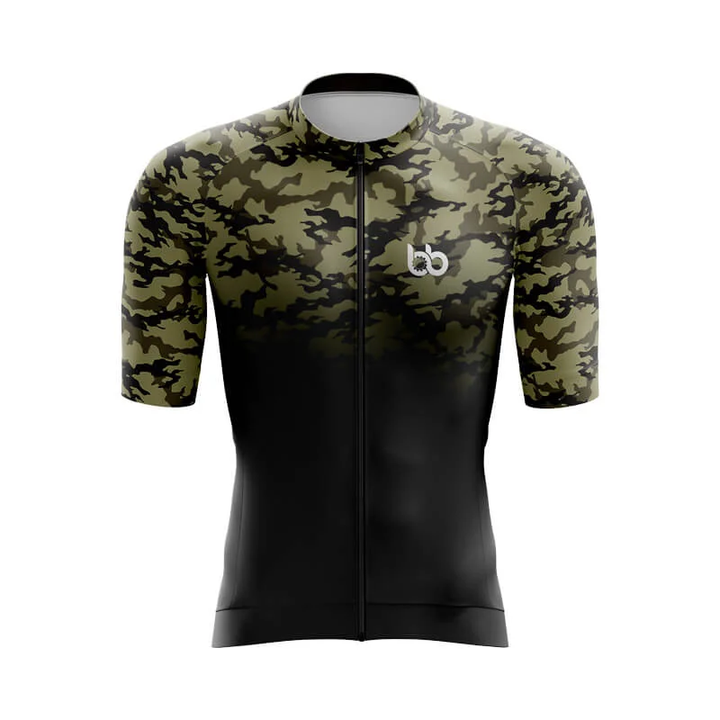Camouflage Neck Aero Jerseys (V3) (Green-Black) Ribbed Jersey Tee