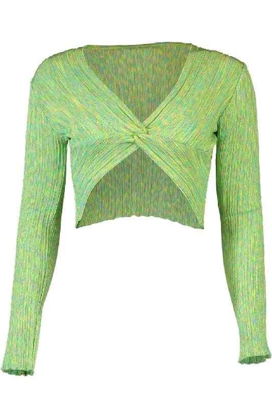 Stella Crop Top Notch Collar Peter Pan Collar Cowl Neck