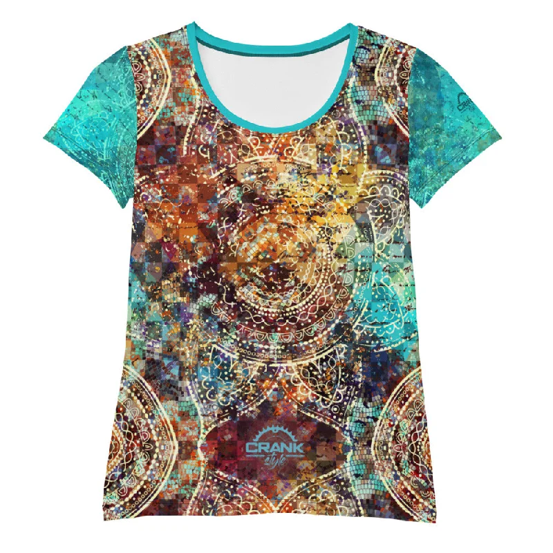 Women's Grungy Mandala MTB JERSEY Floral Jersey Blouse