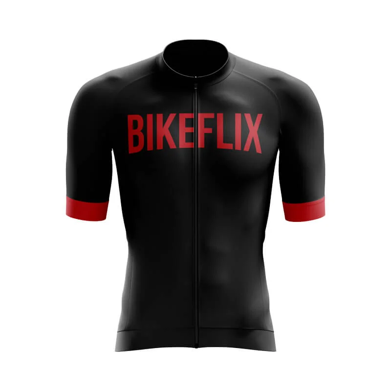 Bikeflix Aero Jerseys (V2) (Black) Cotton Jersey Tee