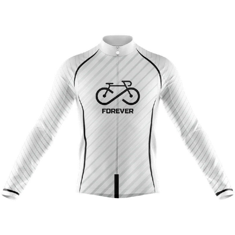 Forever V1 Long Sleeve Cycling Jersey Pure White Jersey Tee