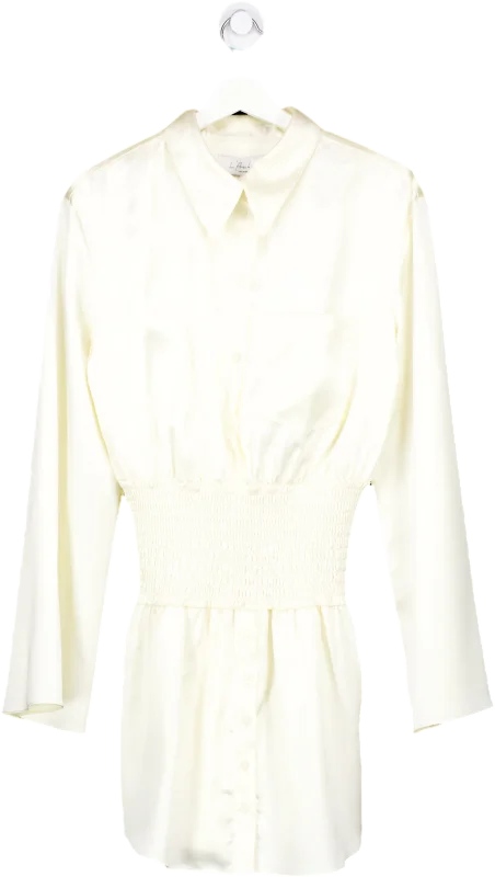 L'academie Cream Jacquie Dress UK S empire Waist empire