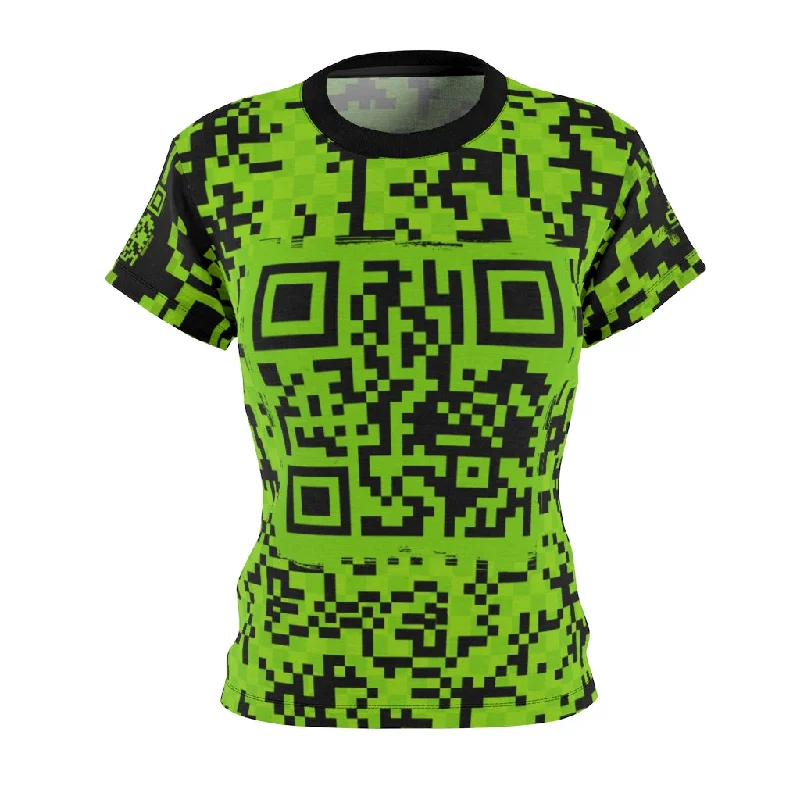 Women's Green & Black Crank Style QR Code MTB Jersey Royal Blue Jersey Shirt