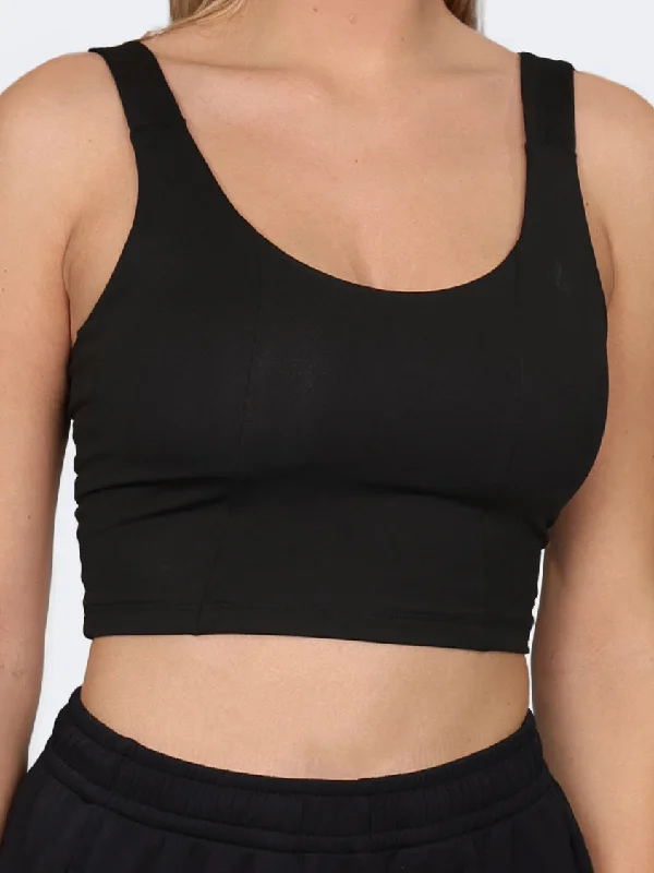 Oil And Gaz Crop Top Women Training T-Shirt Black Silk Blend Satin Velvet