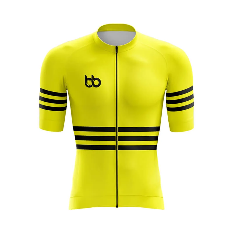 Bicycle Booth Stripes (Yellow) Aero Jerseys Striped Jersey Top