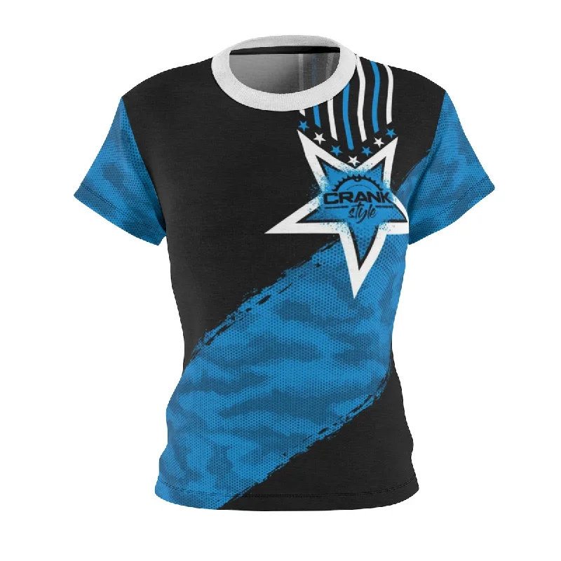 Women's Blu | Blk Camo Star MTB Jersey Soft Jersey Shirt