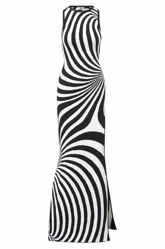 Knit Floor Length Dress With Slit Tunics Stylish elegant