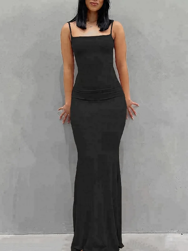 Women's Sexy Scoop Neck Open Back Cami Bodycon Maxi Sleeveless Solid Backless Dresses Tunic Top Casual