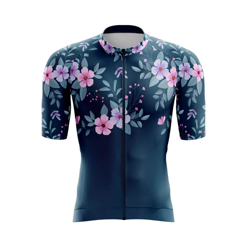 Floral Neck Cherry Blossom Aero jerseys Linen Jersey Top