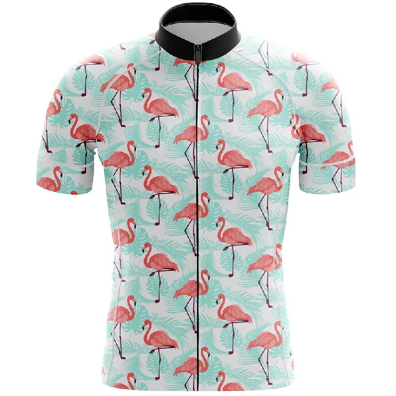 Flamingo Short Sleeve Cycling Jersey Polka Dot Jersey Shirt