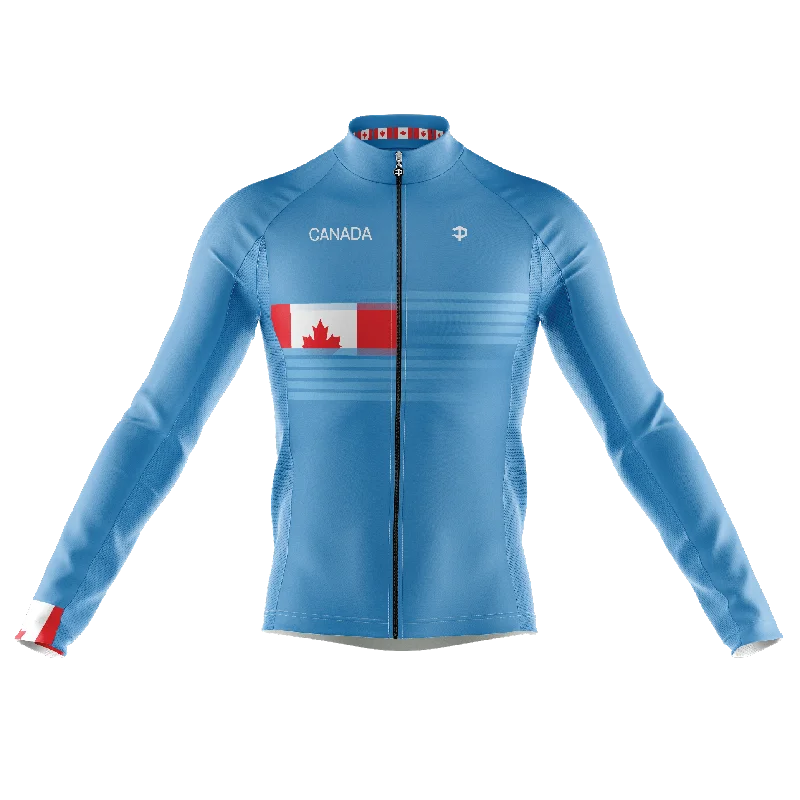 Canada Long Sleeve Cycling Jersey Dark Color Jersey Shirt