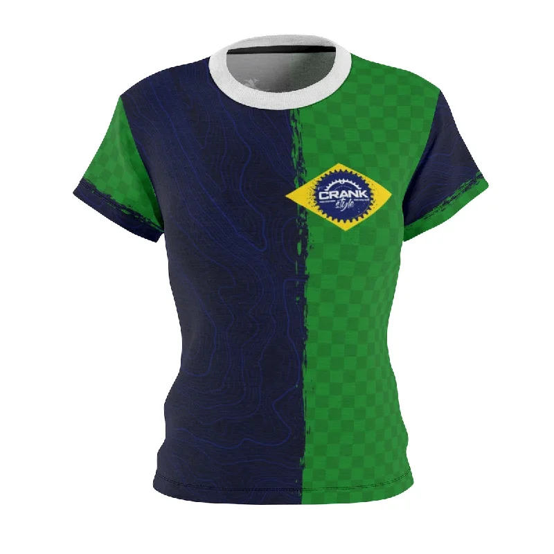 Women's Brazil Topo Check MTB Jersey Casual Jersey Blouse