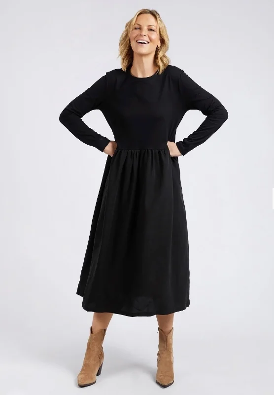 Elm Lifestyle Parker L/S Dress Square Neckline Feminine