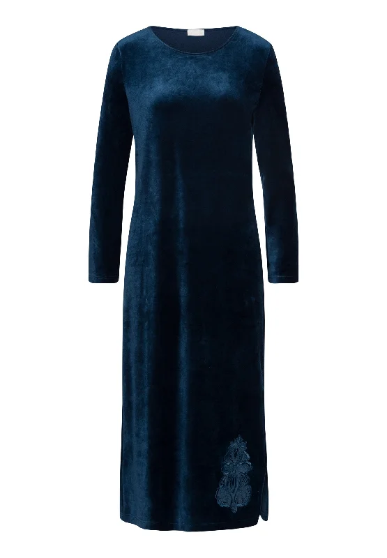 Favourites Velvet Round Neck Dress | Mystic Blue 78858-1652 Tunics Recommended stylist