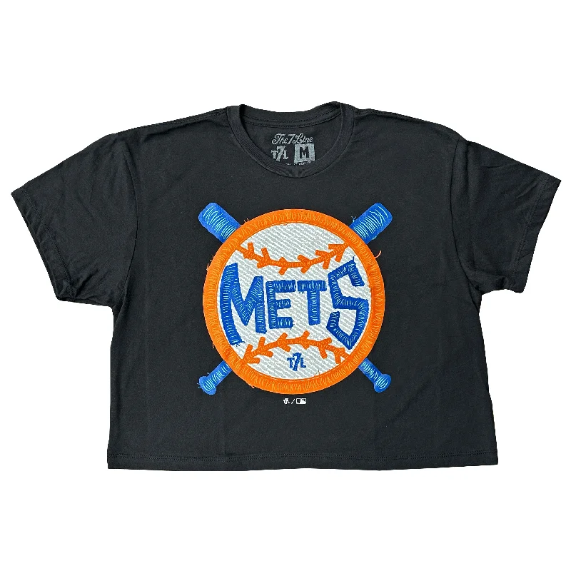 Mets Patch | Ladies crop top Polka Dot Checkered Tartan