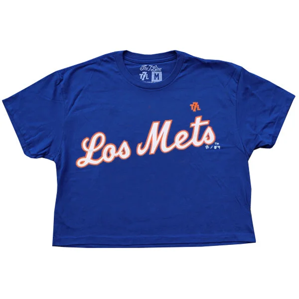 LOS METS | Ladies Crop Top (ROYAL) Collared Crew Neck Turtle Neck