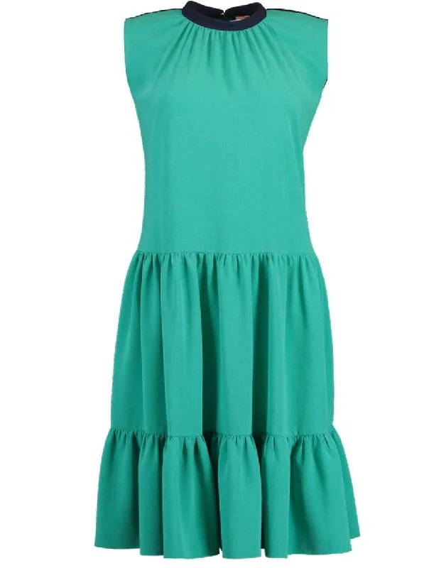 Athisa Sleeveless Two Tone Dress Off-the-shoulder Chic Trendy