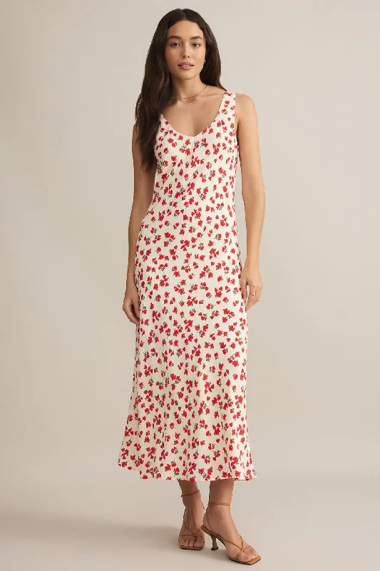 rose petal maxi v neck dress sweetheart Neckline Romantic